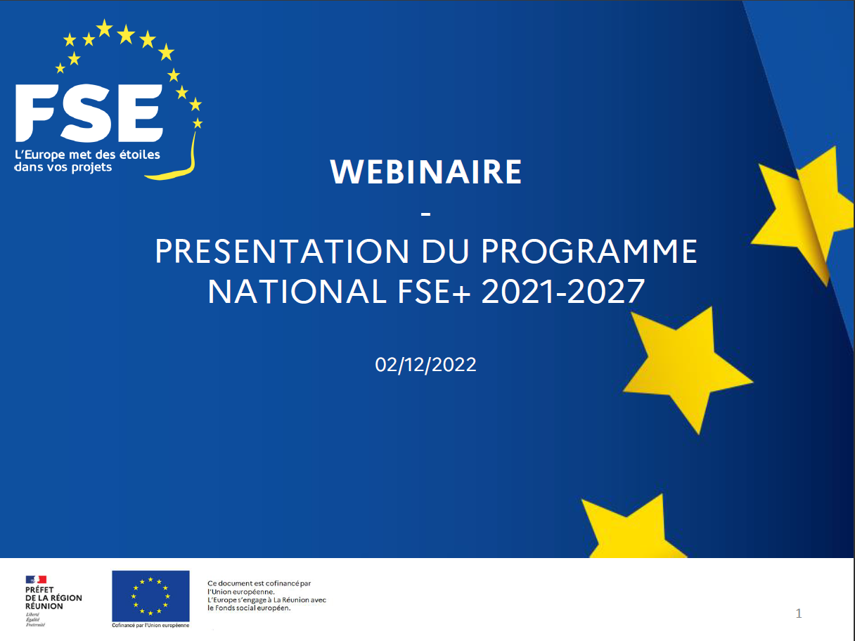 Webinaire sur le PN FSE+ 2021-2027 - PPT